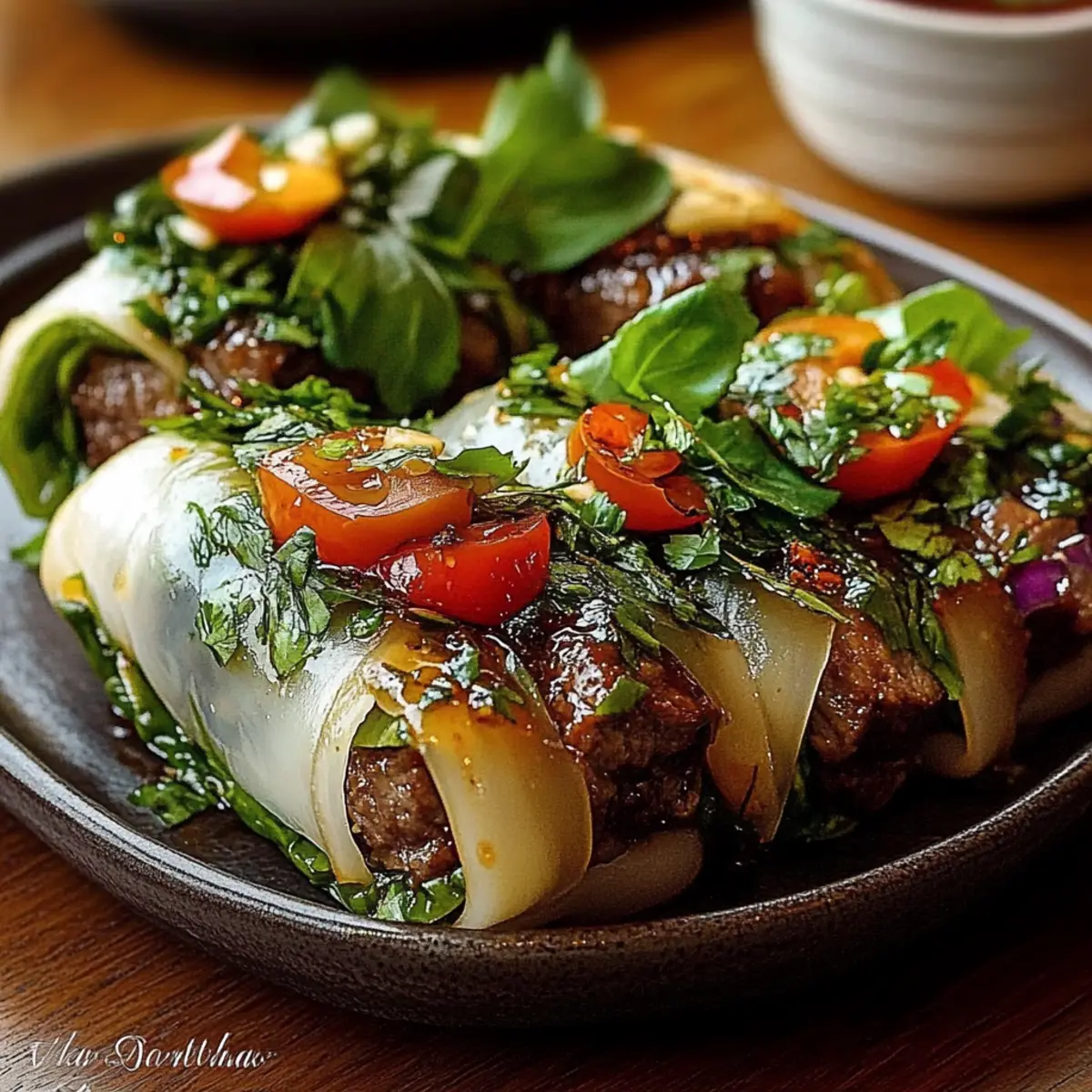 Thai Basil Beef Rolls