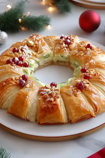 Baklava-Custard Christmas Wreath