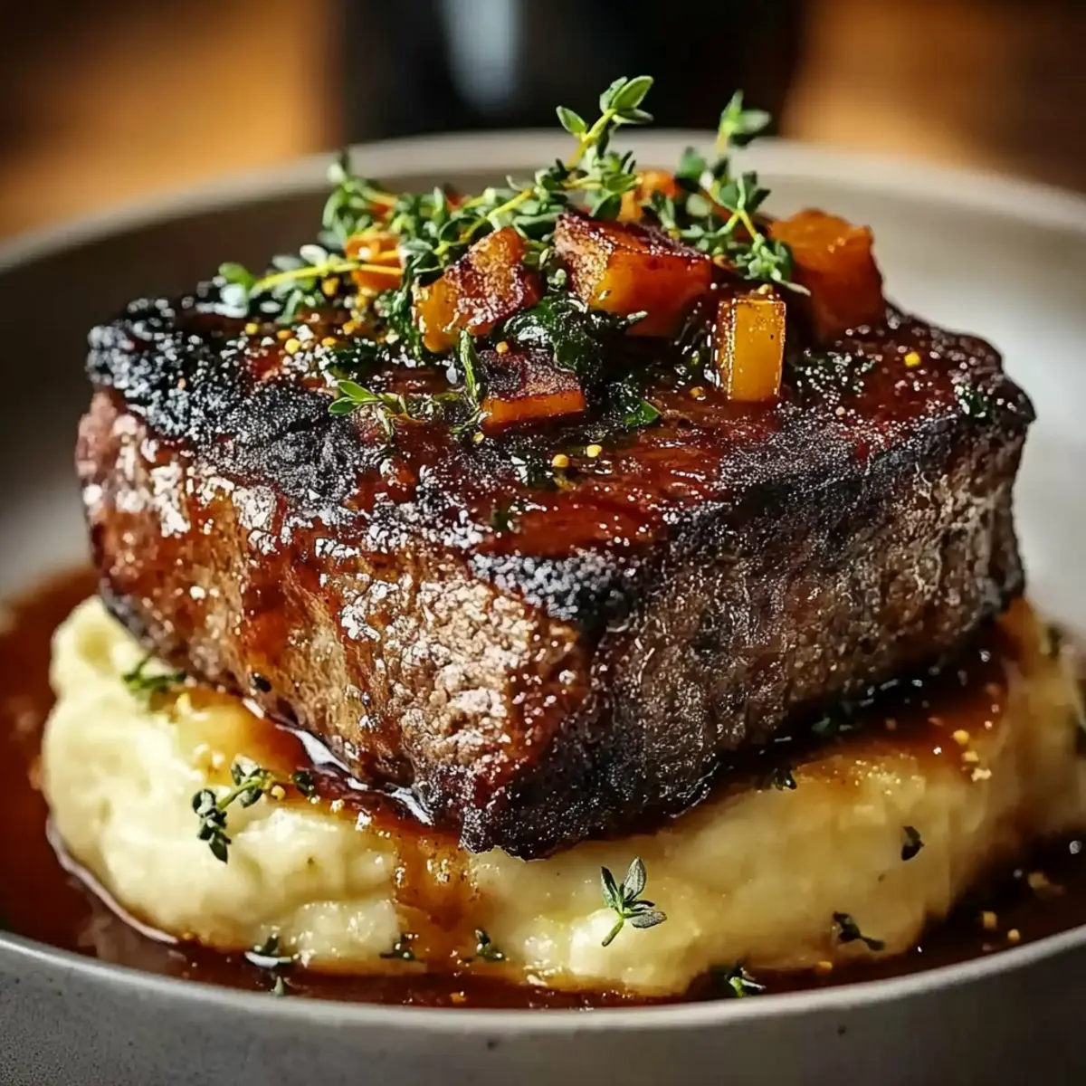 Braised Short Ribs with Mashed Potatoes