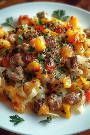 Butternut Squash and Apple Hash with Sausage