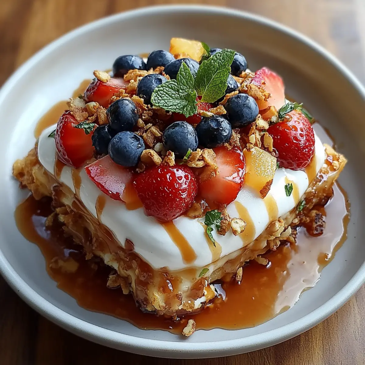 Caramel Crunch Cheesecake Fruit Salad