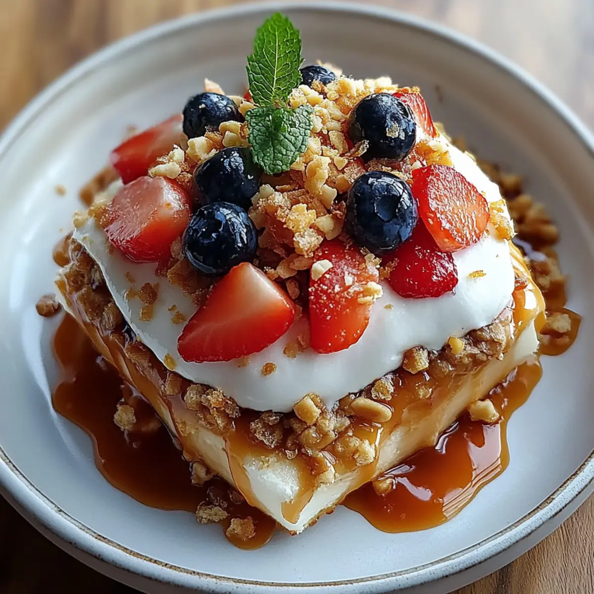 Caramel Crunch Cheesecake Fruit Salad