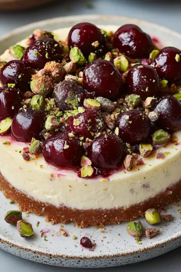 Cherry Pistachio Cheesecake