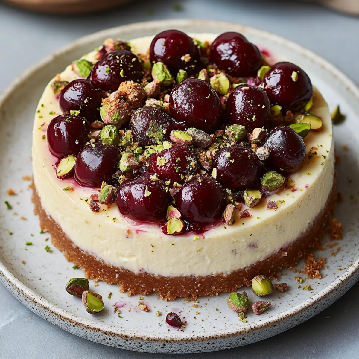 Cherry Pistachio Cheesecake