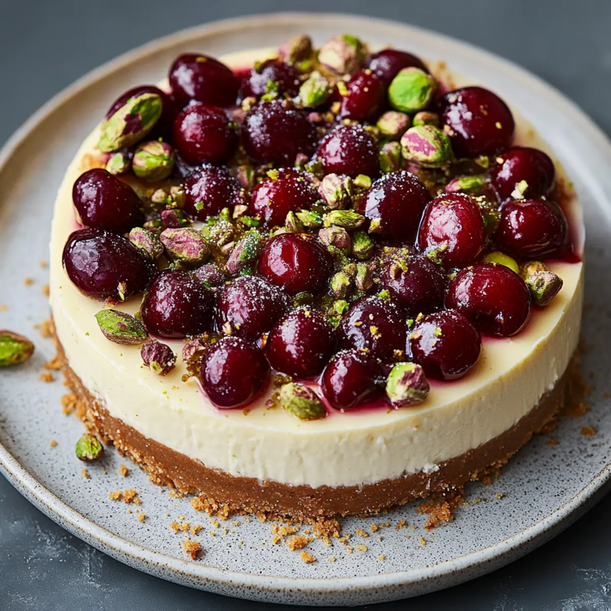 Cherry Pistachio Cheesecake