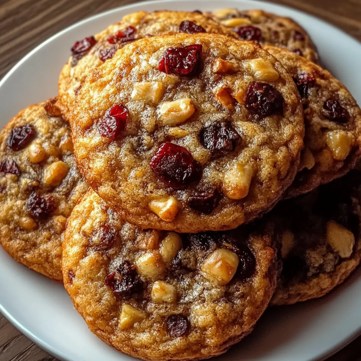 Chewy Spiced Cranberry Cookies with Walnuts