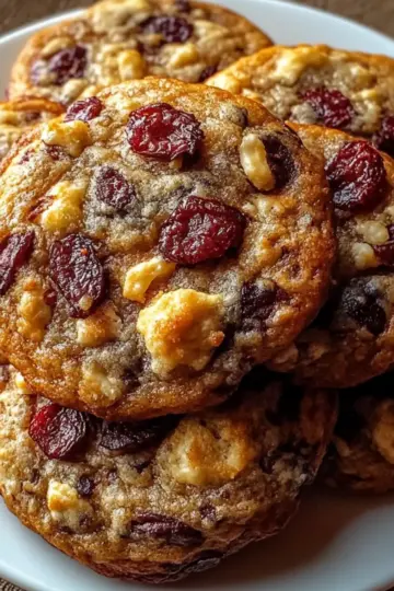 Chewy Spiced Cranberry Cookies with Walnuts