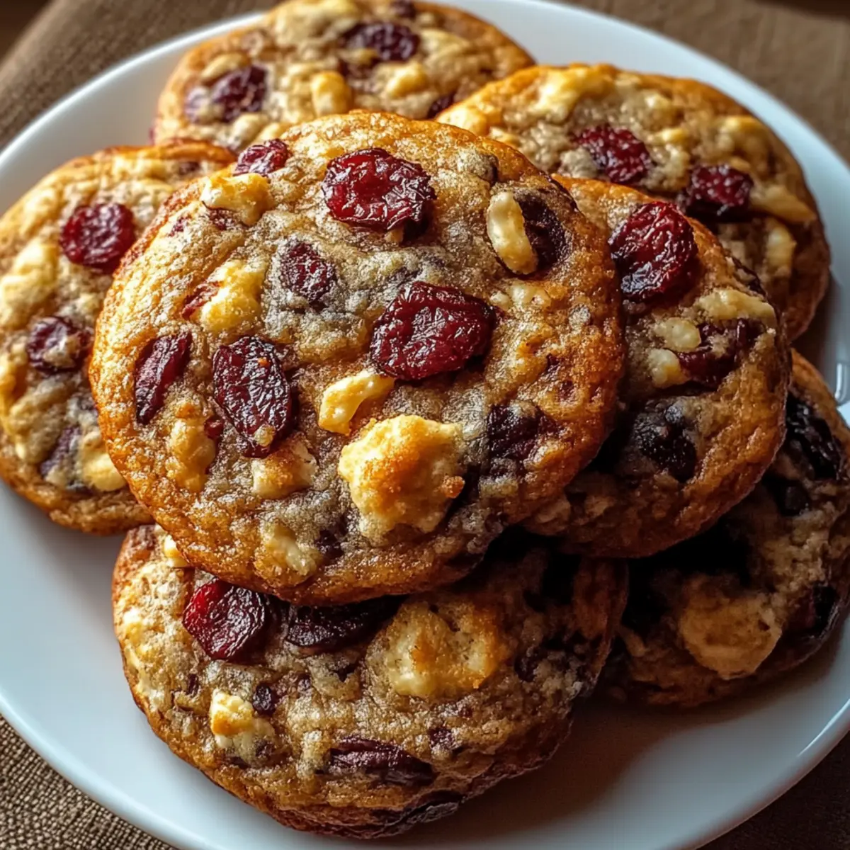 Chewy Spiced Cranberry Cookies with Walnuts