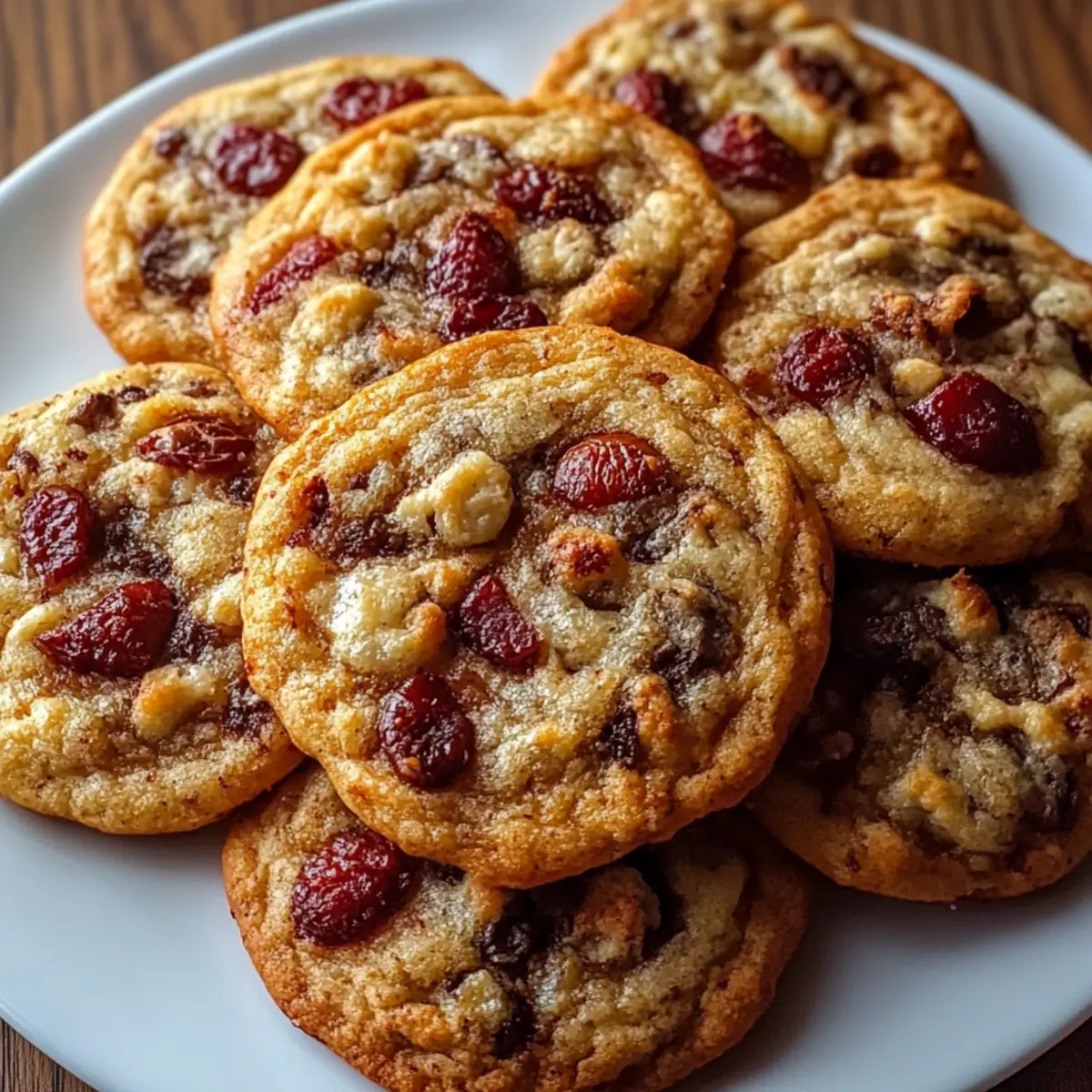 Chewy Spiced Cranberry Cookies with Walnuts