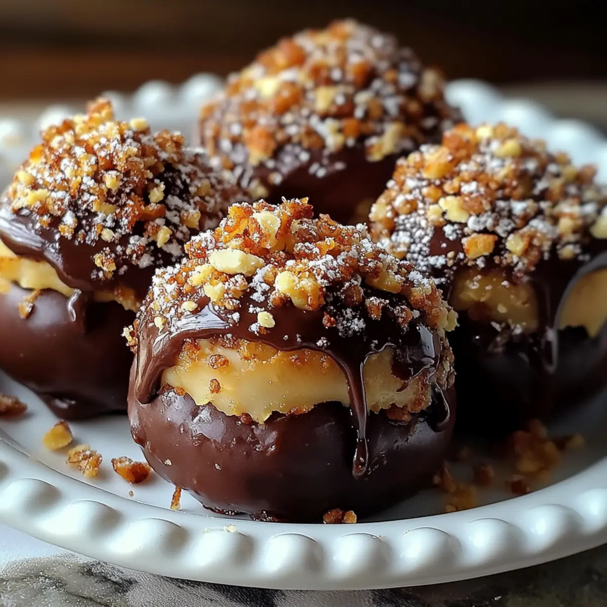 Chocolate-Dipped Bourbon Balls with a Nutty Crunch