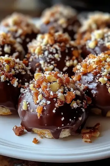 Chocolate-Dipped Bourbon Balls with a Nutty Crunch