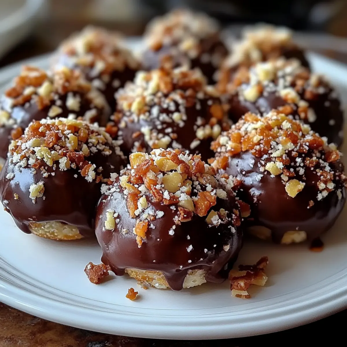 Chocolate-Dipped Bourbon Balls with a Nutty Crunch