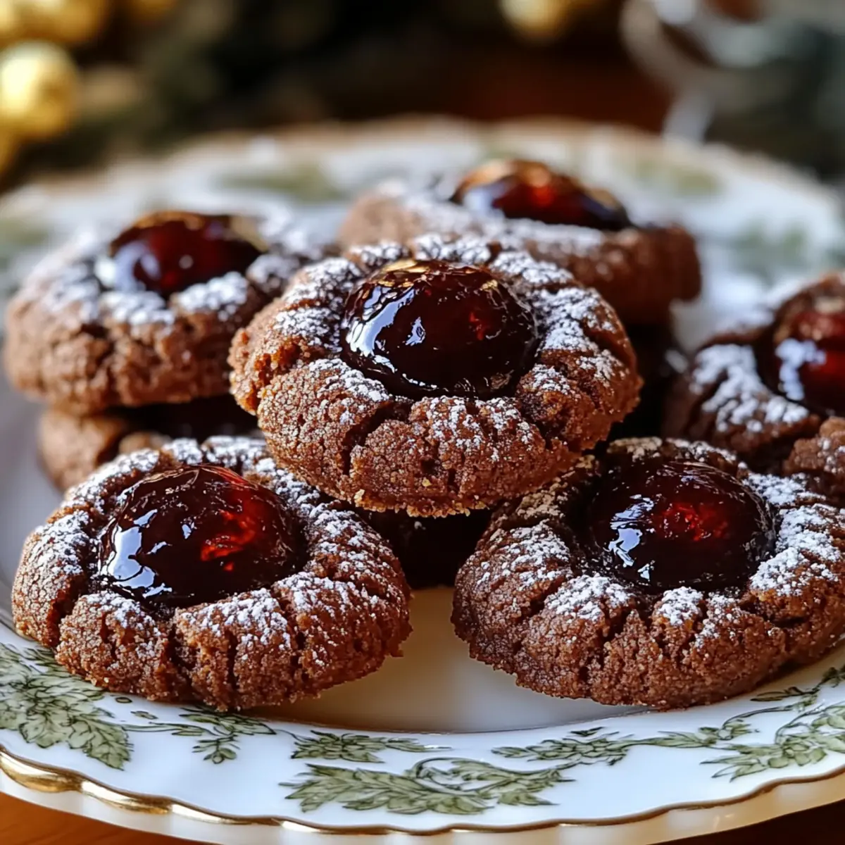 Chocolate Thumbprint Cookies