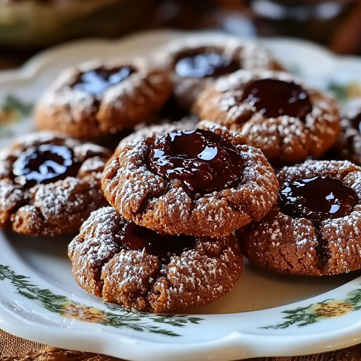 Chocolate Thumbprint Cookies