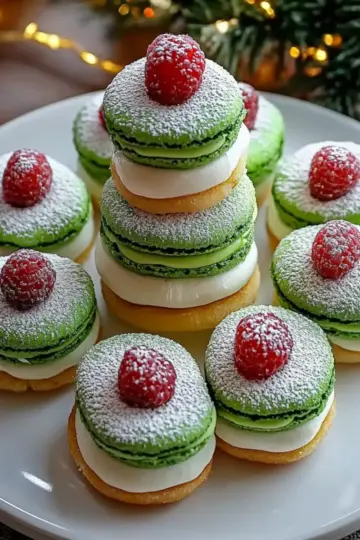 Christmas Tree Cake Macarons