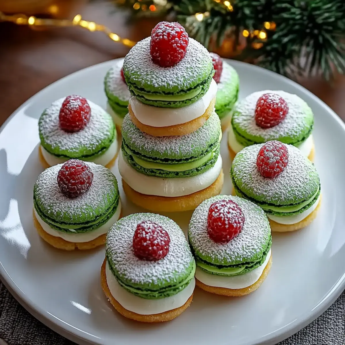 Christmas Tree Cake Macarons