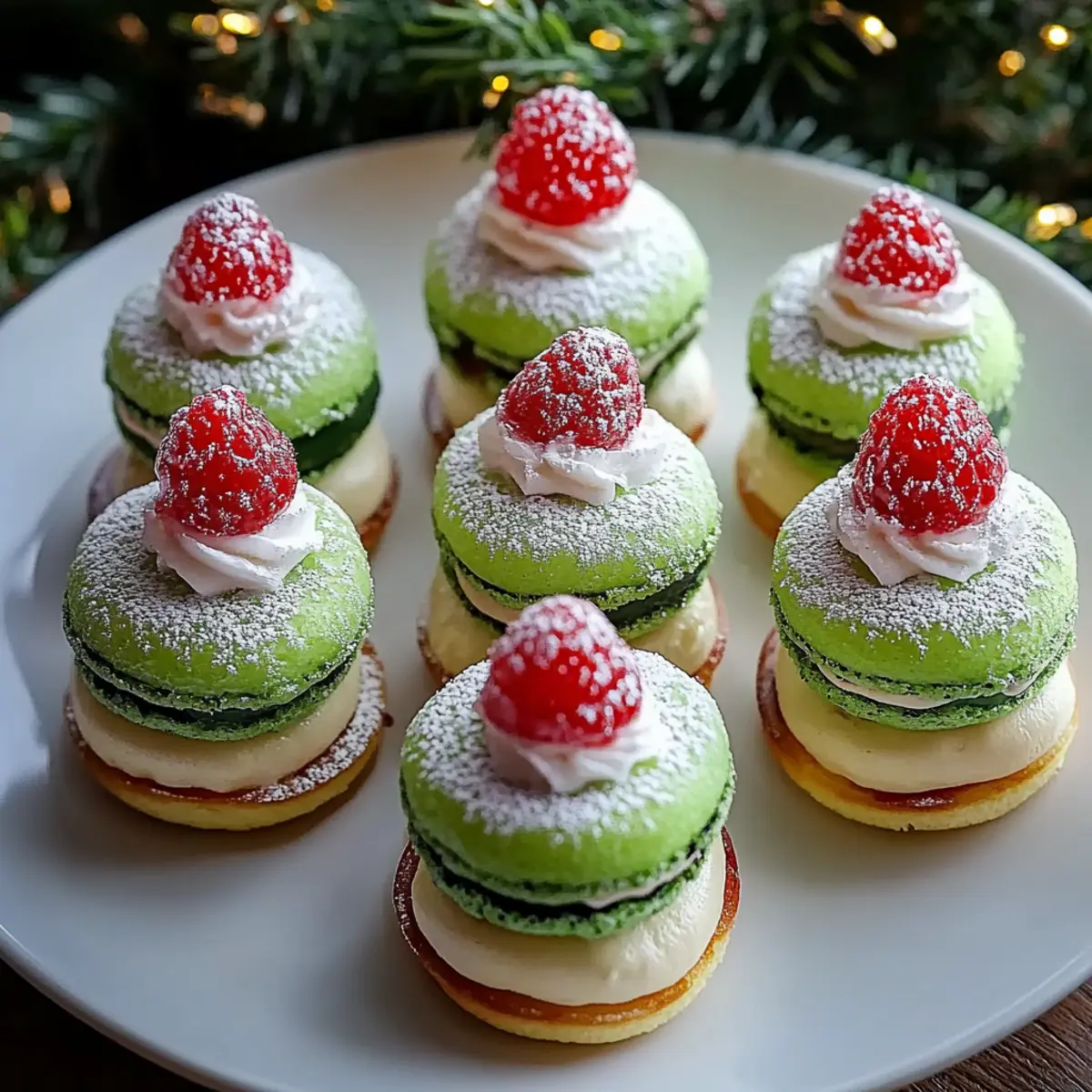 Christmas Tree Cake Macarons