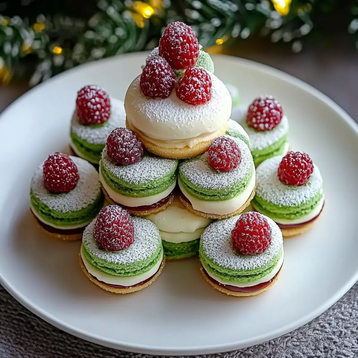 Christmas Tree Cake Macarons