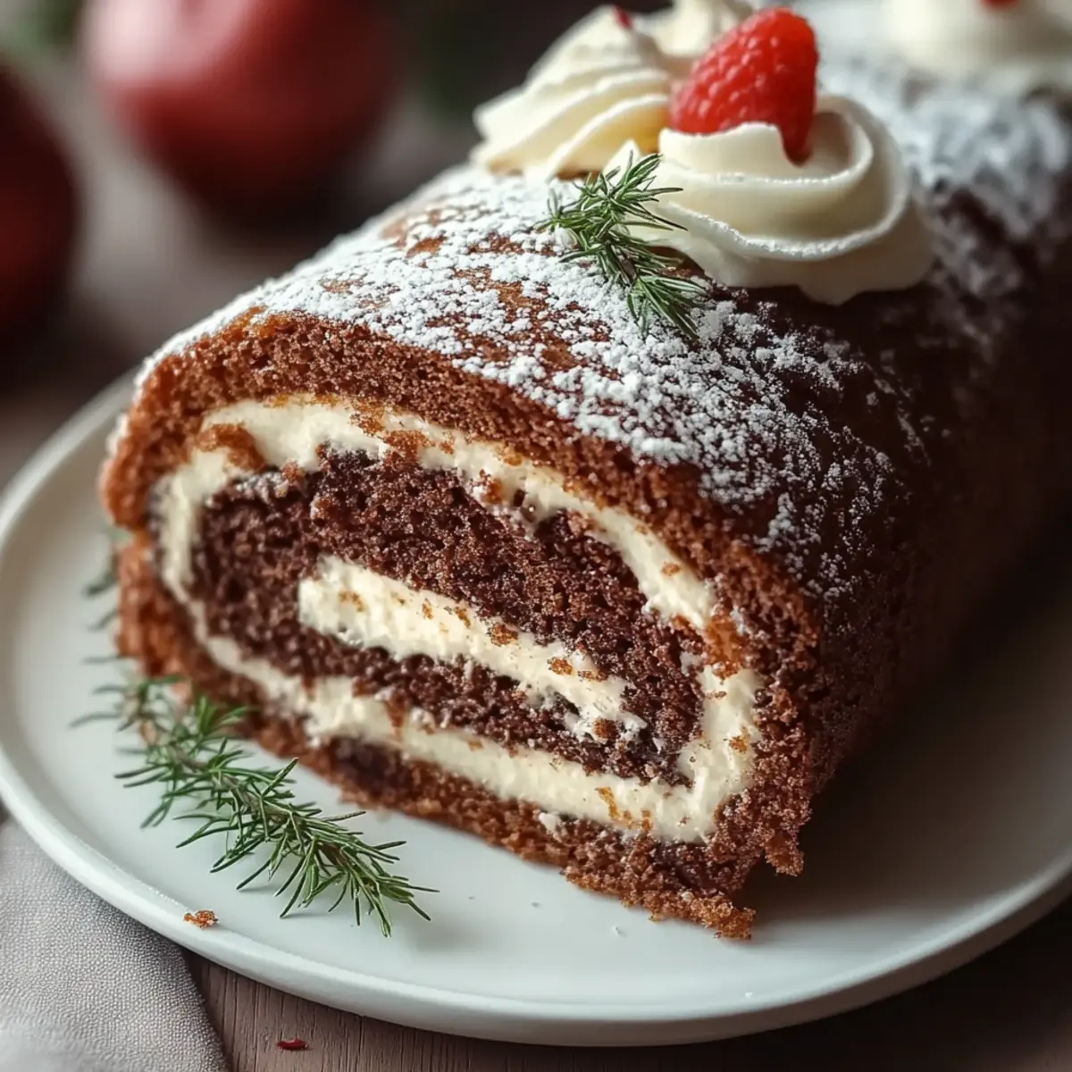 Christmas Yule Log Sheet Cake