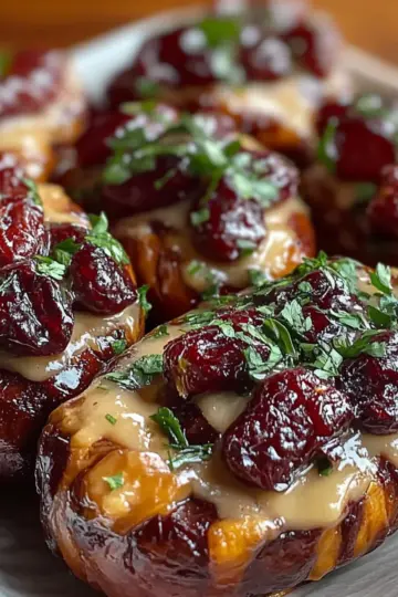 Cranberry Pecan Cream Cheese Stuffed Dates