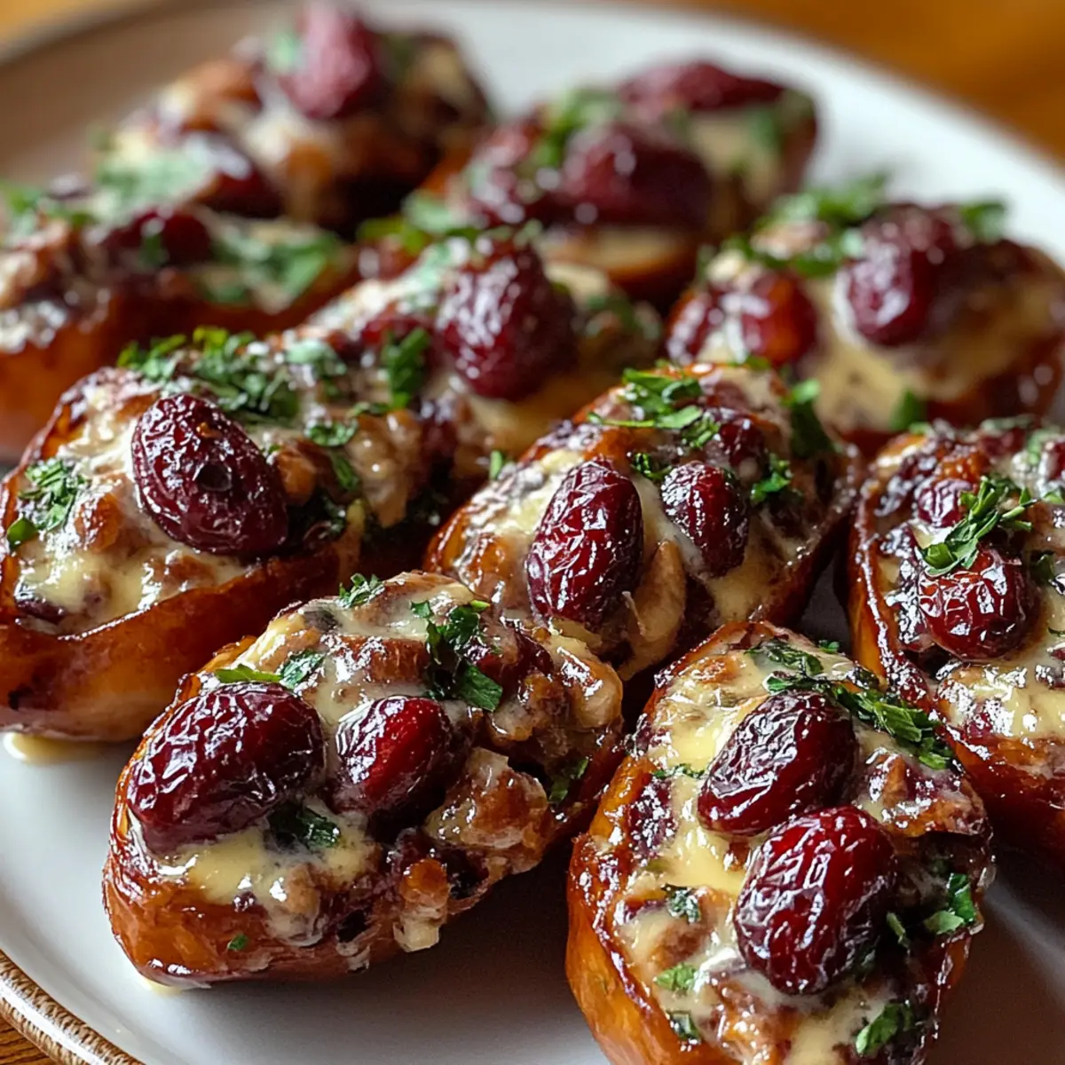 Cranberry Pecan Cream Cheese Stuffed Dates