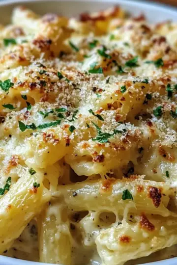 Creamy Garlic Parmesan Pasta Bake