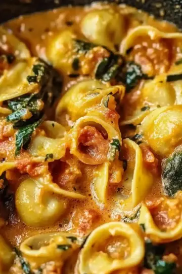 Creamy Spinach Tomato Tortellini