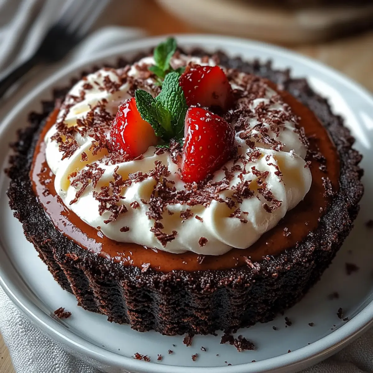 Dark Chocolate Peppermint Mousse Tart