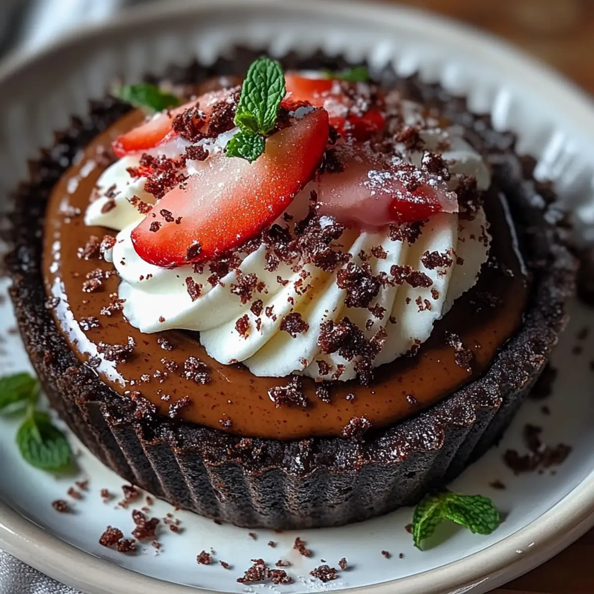 Dark Chocolate Peppermint Mousse Tart