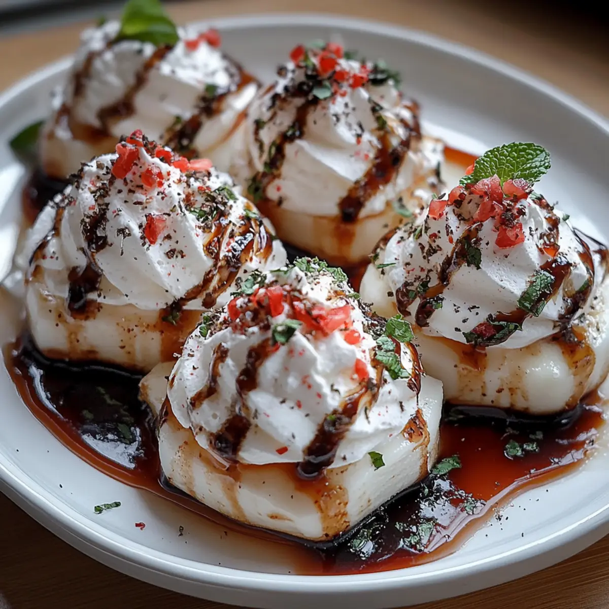 Delicate and Crispy Peppermint Meringues with a Sweet Chocolate Drizzle