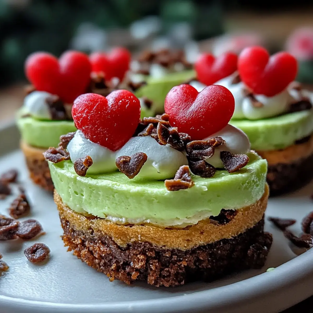 Grinch Mini Cheesecakes