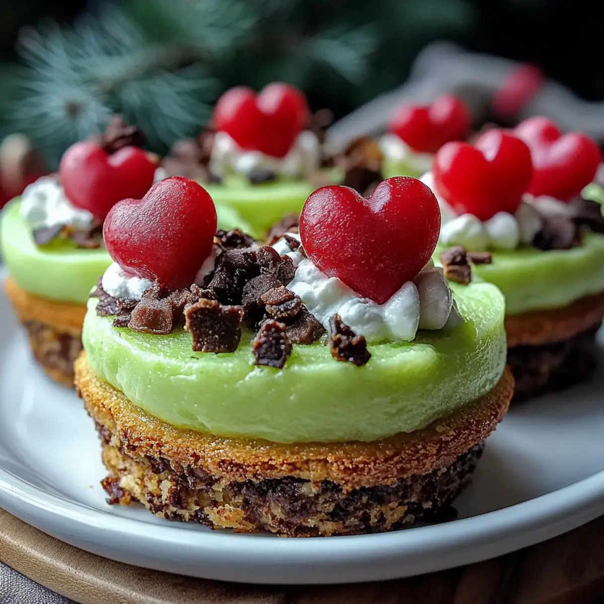 Grinch Mini Cheesecakes