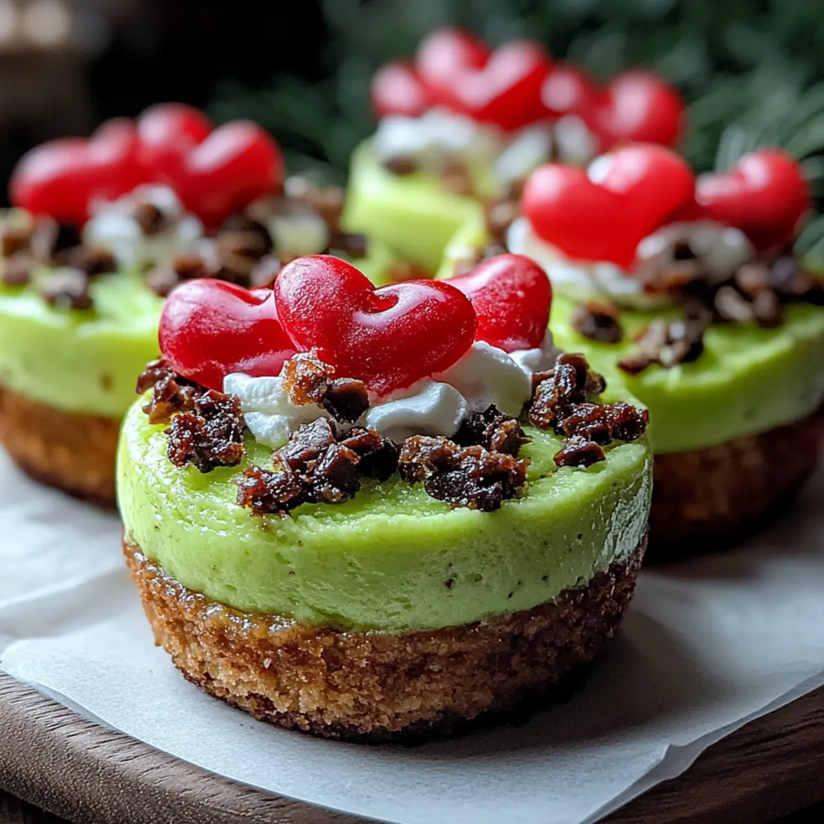 Grinch Mini Cheesecakes