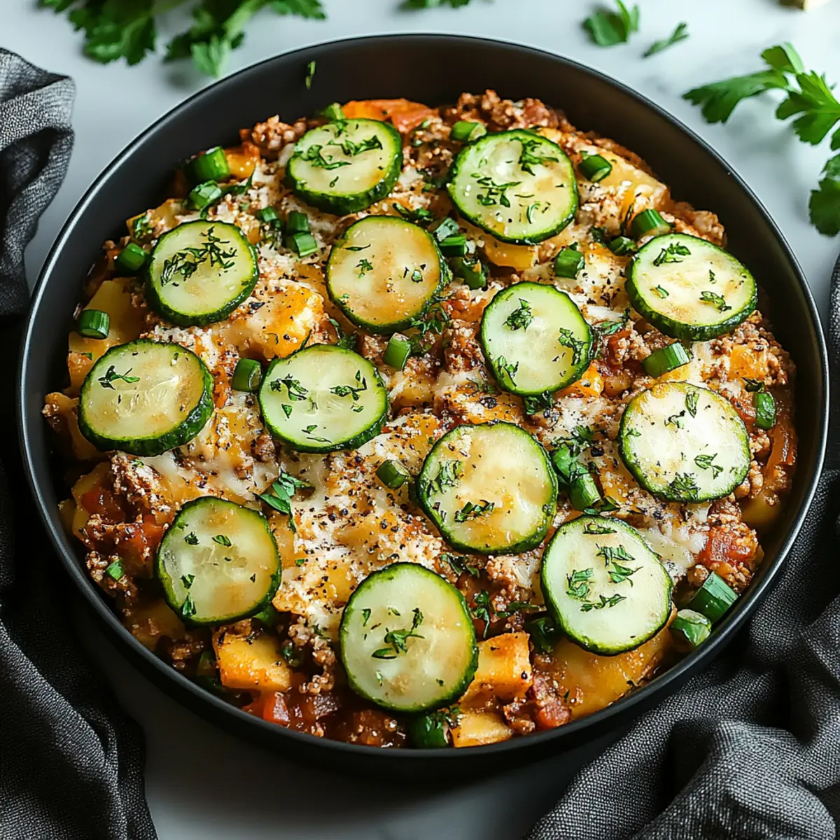 Ground Turkey and Zucchini Skillet