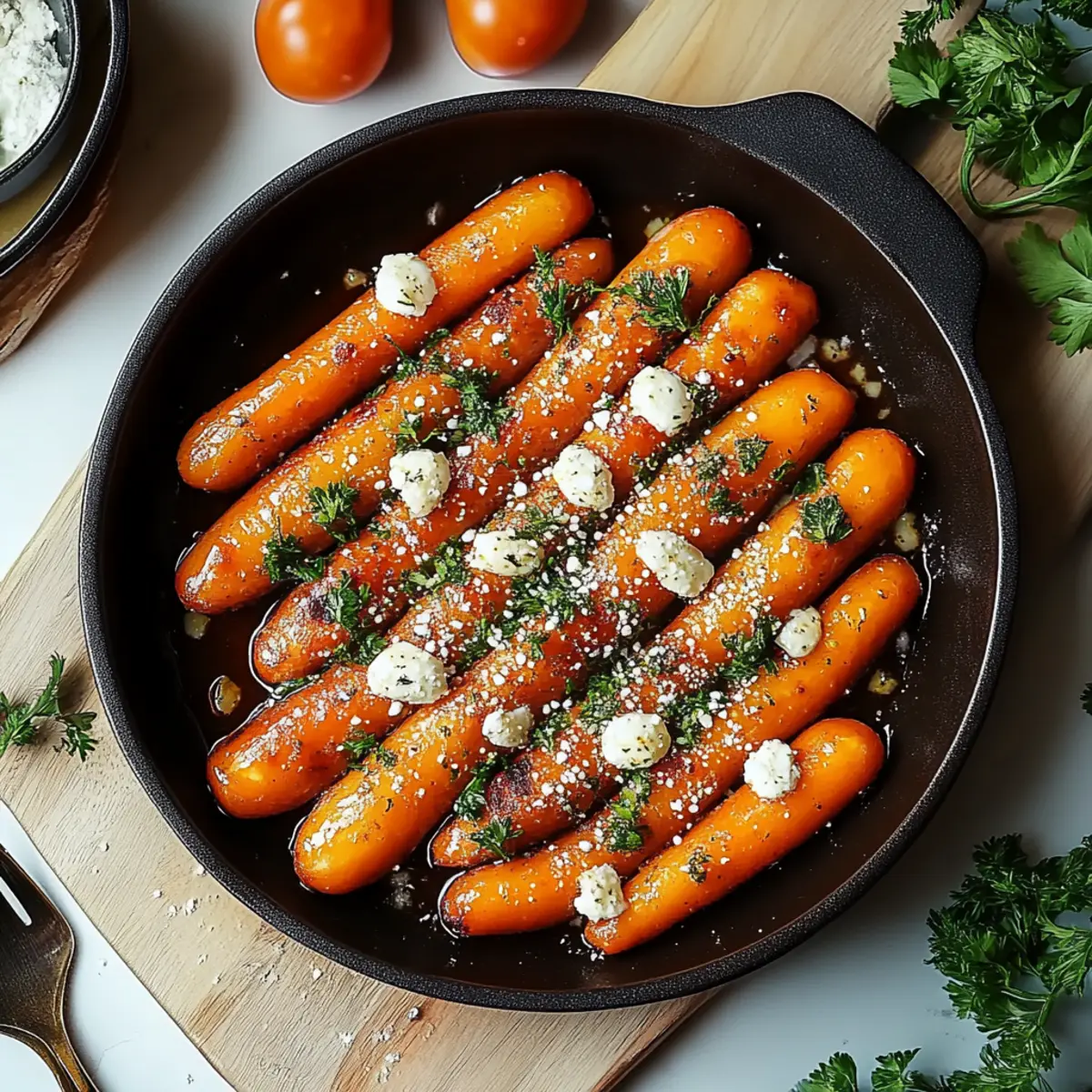 Honey Garlic Butter Roasted Carrots