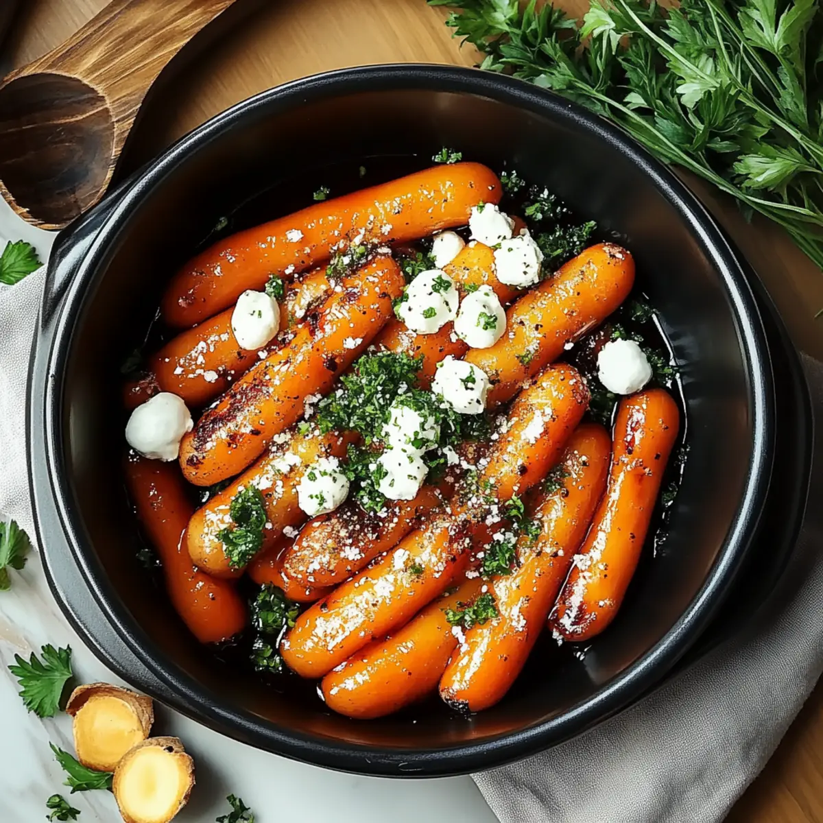 Honey Garlic Butter Roasted Carrots