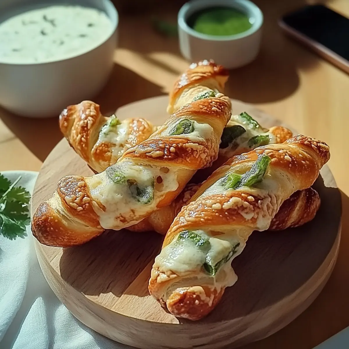Jalapeños Popper Puff Pastry Twists