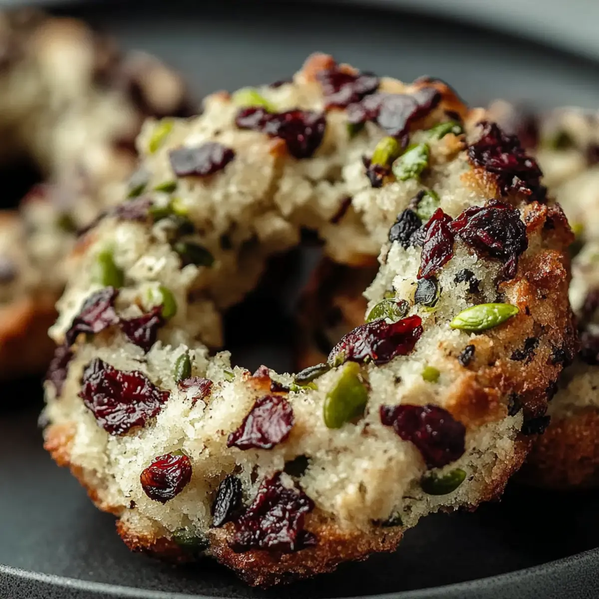 Pistachio Cranberry Wreath Cookies