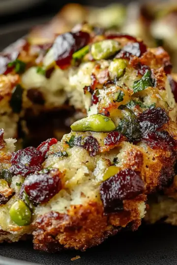 Pistachio Cranberry Wreath Cookies