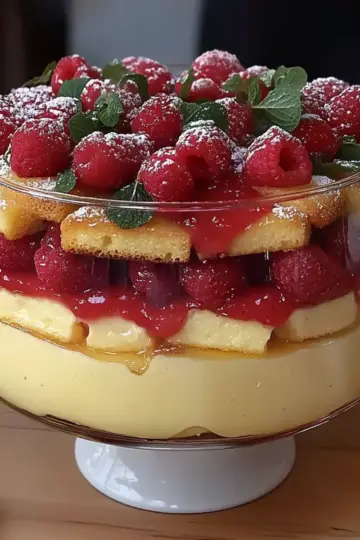 Raspberry and Almond Trifle