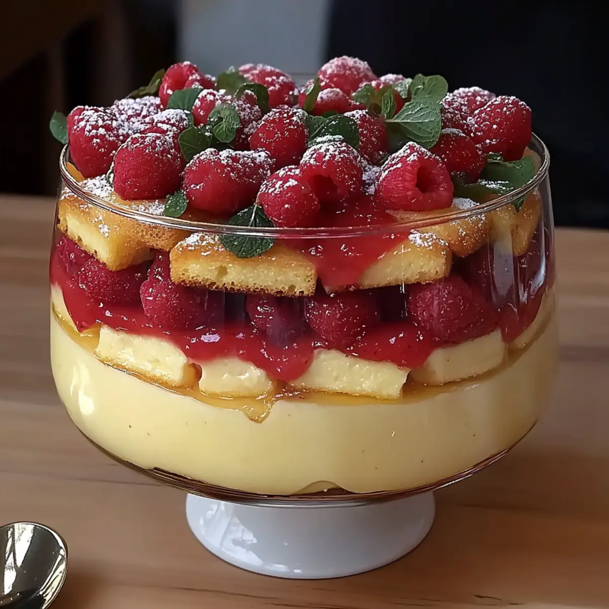 Raspberry and Almond Trifle