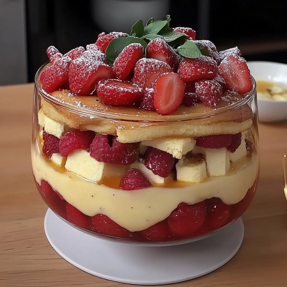 Raspberry and Almond Trifle