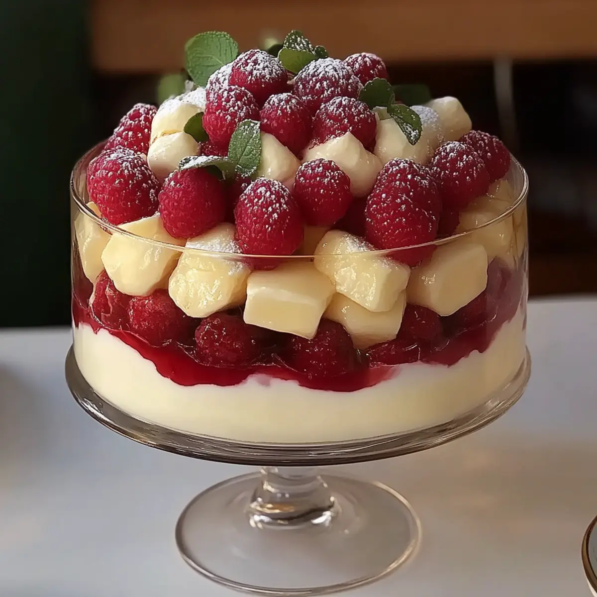 Raspberry and Almond Trifle