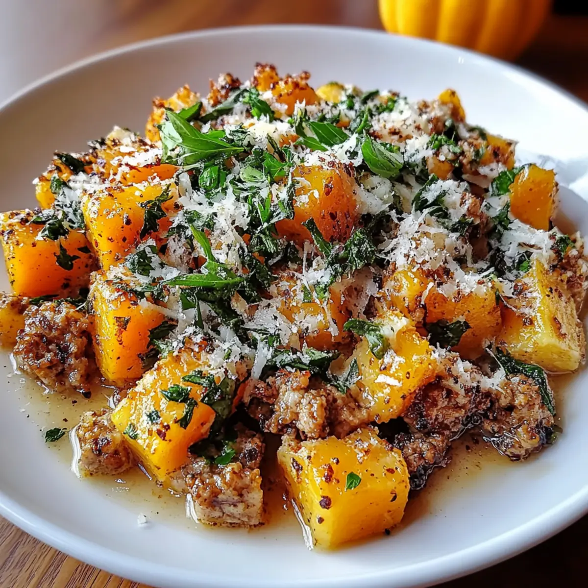 Roasted Butternut Squash With Ground Turkey
