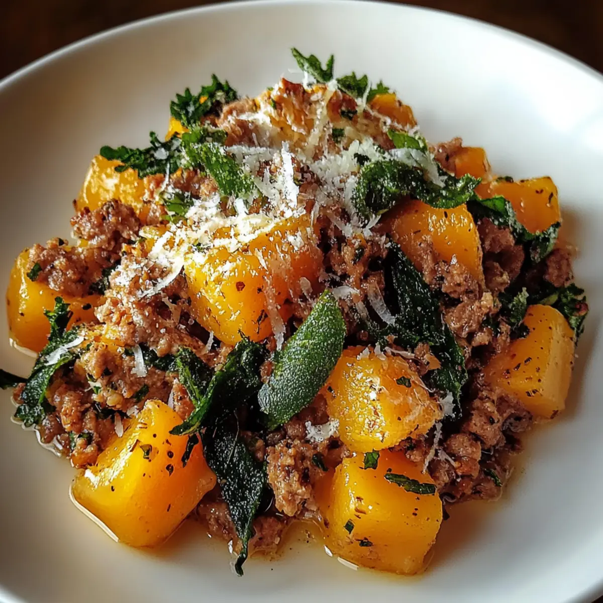 Roasted Butternut Squash With Ground Turkey