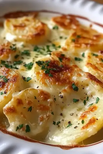 Roasted Garlic Potatoes au Gratin