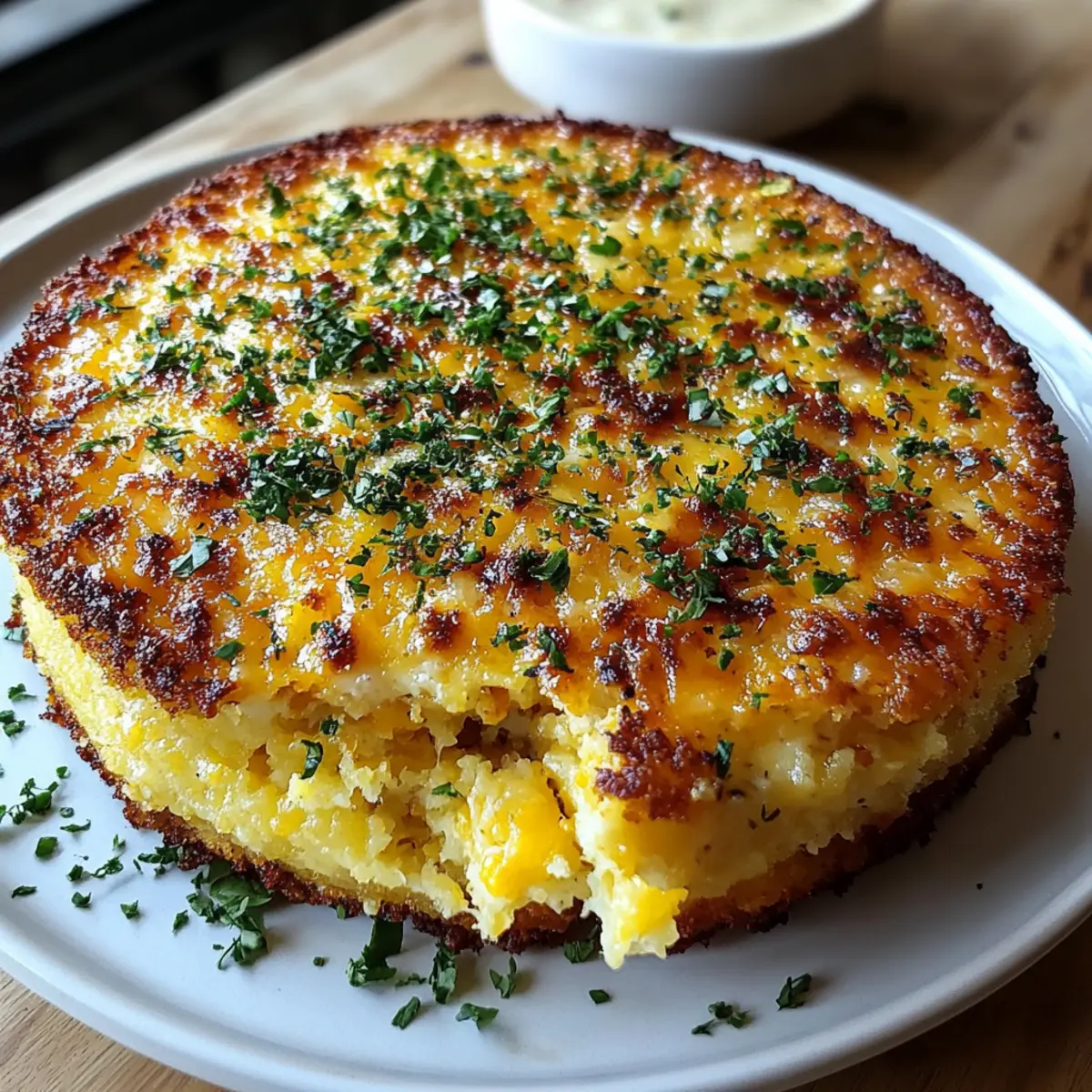 Savory Baked Corn Pudding with Cheddar and Herbs
