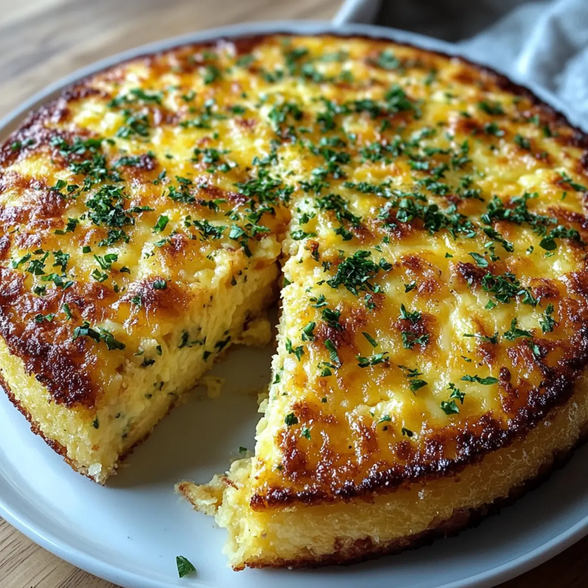 Savory Baked Corn Pudding with Cheddar and Herbs