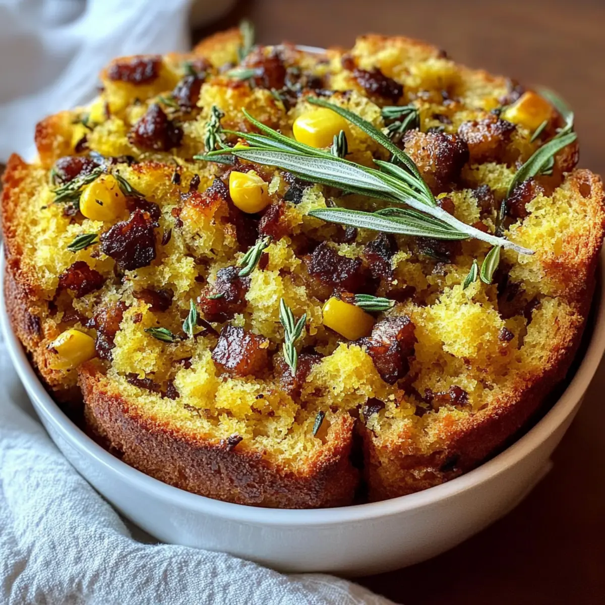 Savory Herb-Infused Baked Cornbread Stuffing