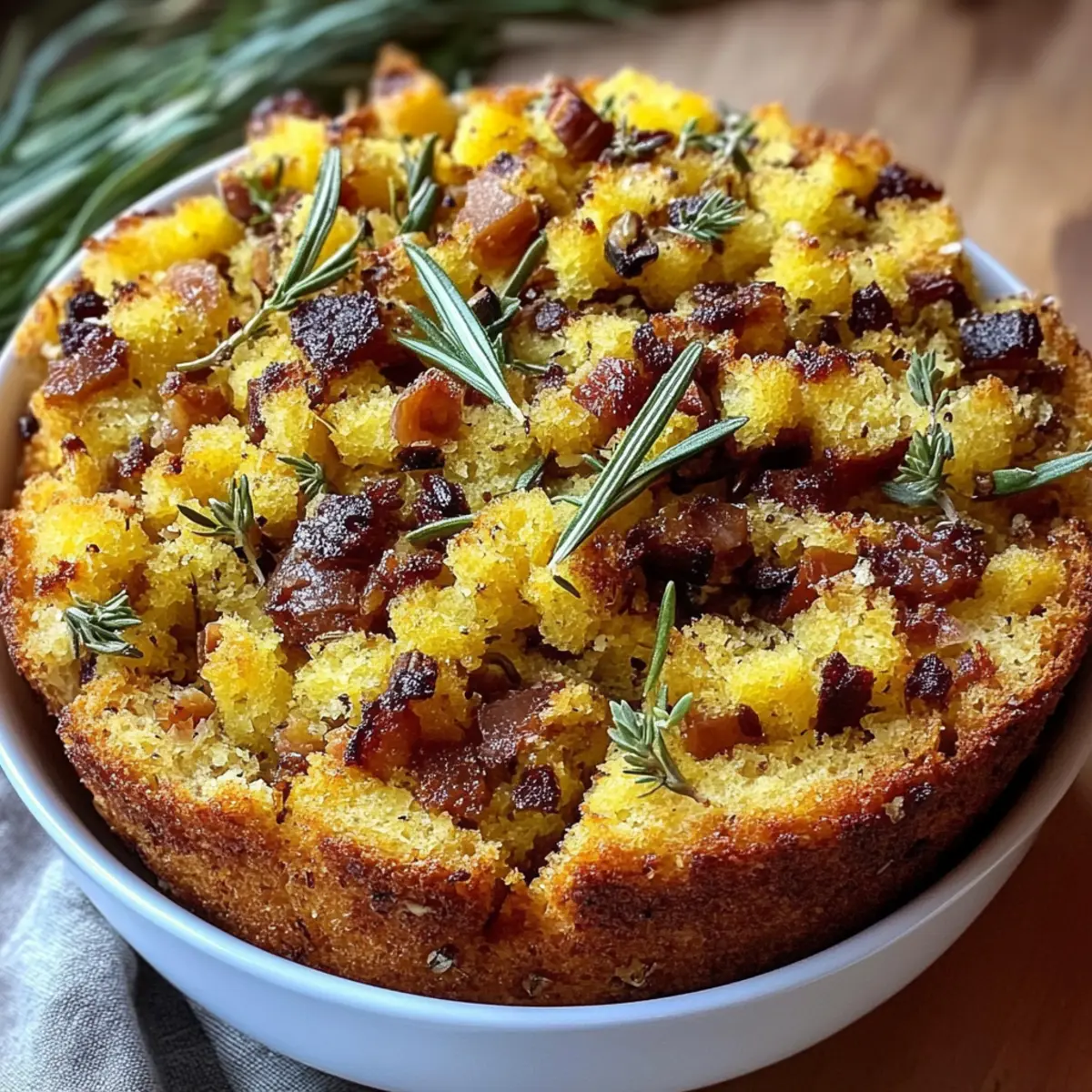 Savory Herb-Infused Baked Cornbread Stuffing